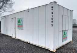 32ft x 10ft anti vandal steel office site unit GT31584 ** No keys but 1 door unlocked **
