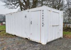21ft x 9ft anti vandal steel office site unit c/w keys A406760