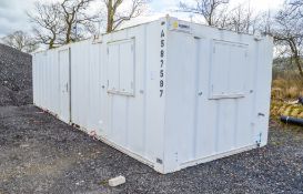 32ft x 10ft anti vandal steel office/canteen unit c/w double door and keys A587597