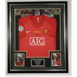 Wayne Rooney signed European Cup Final framed Manchester United football shirt  ** A cost of £15