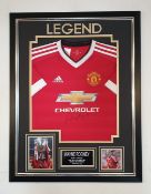 Wayne Rooney signed framed Manchester United football shirt  ** A cost of £15 will be added for