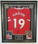 Raphael Varane signed framed Manchester United football shirt  ** A cost of £15 will be added for