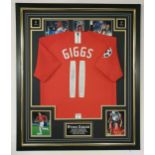 Ryan Giggs signed framed Manchester United football shirt  ** A cost of £15 will be added for