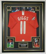 Ryan Giggs signed framed Manchester United football shirt  ** A cost of £15 will be added for