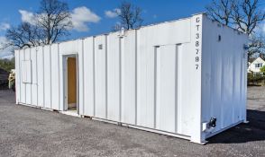 32 ft x 10 ft steel anti vandal site unit Comprising of: Lobby, canteen & ladies/gent toilets