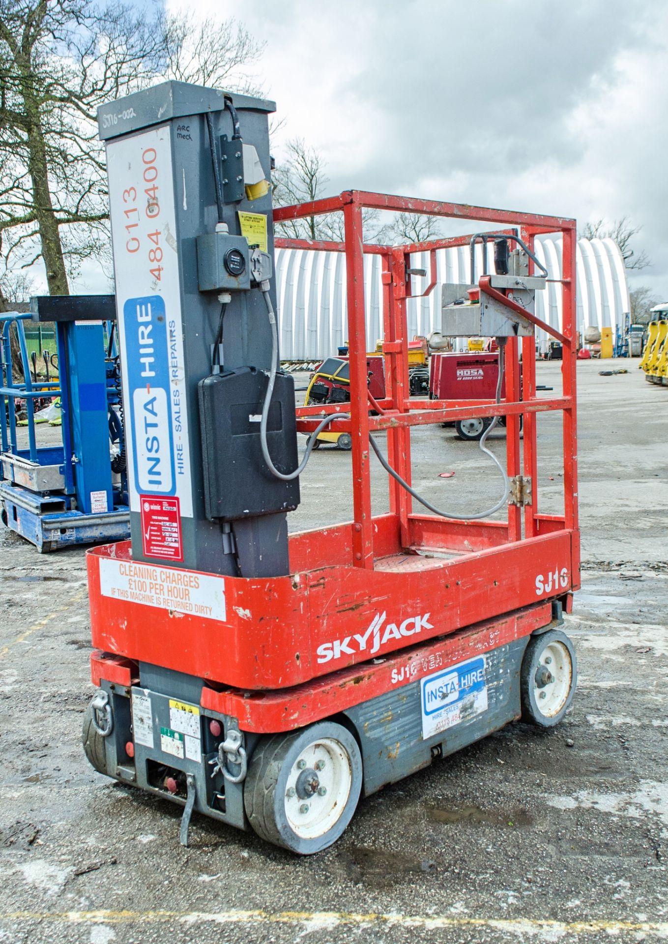 Skyjack SJ16 battery electric vertical mast access platform Year: 2013 S/N: 74003480 Recorded Hours: - Image 3 of 7