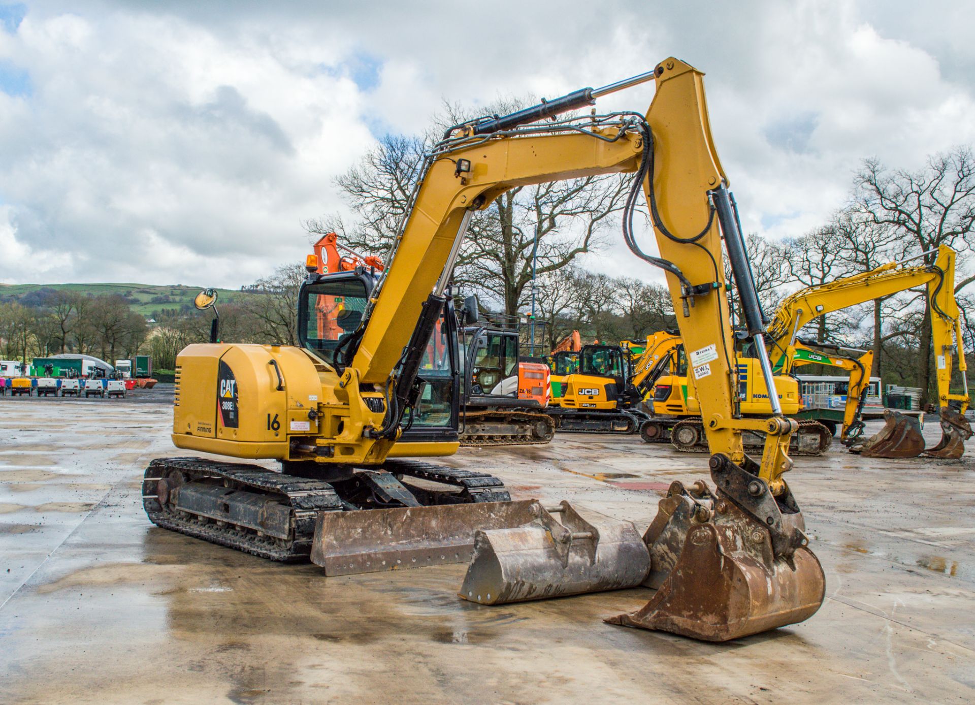 Caterpillar 308E2 CR 8 tonne rubber pad steel tracked excavator Year: 2014 S/N: FJX01728 Recorded - Image 2 of 23