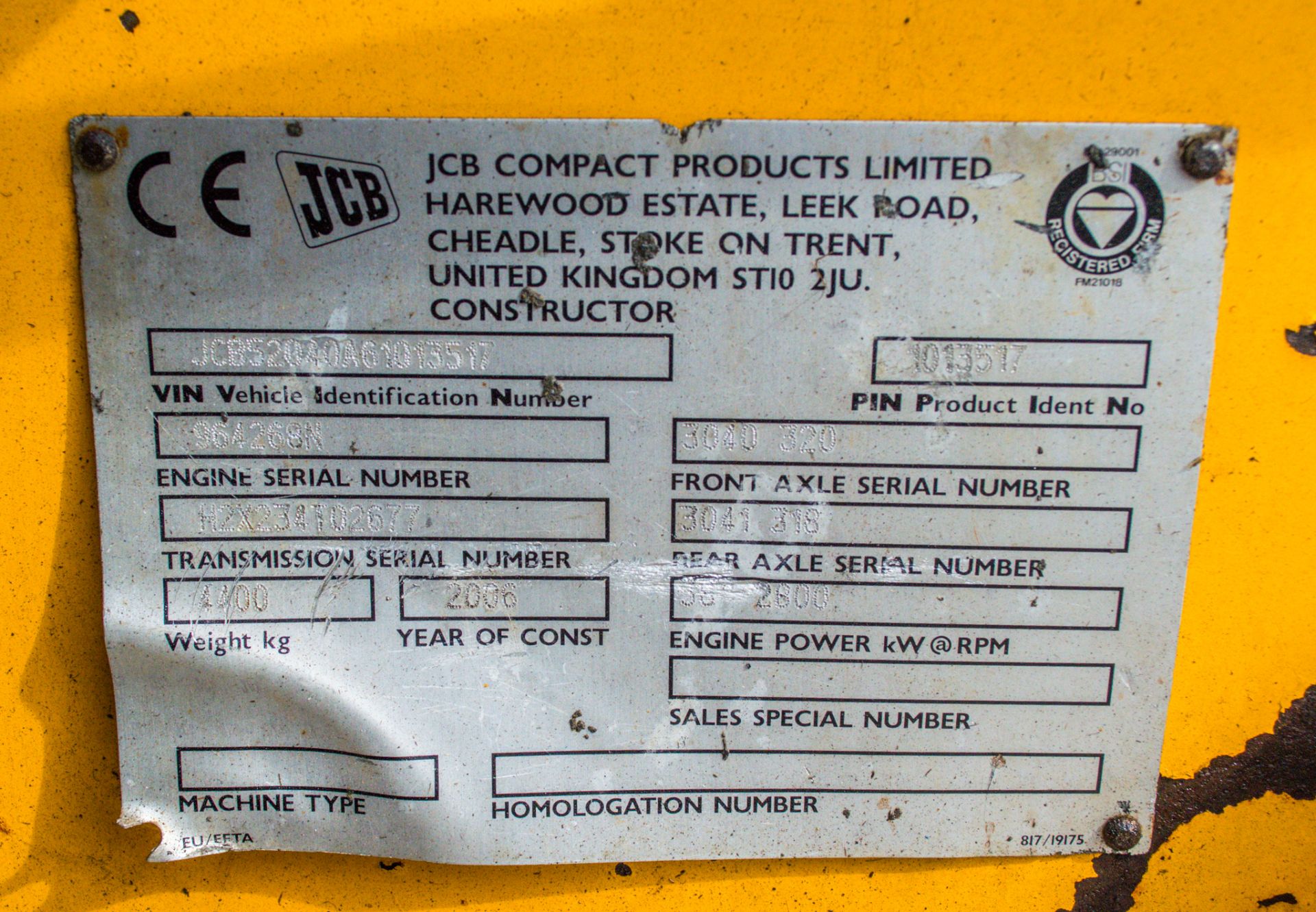 JCB 520-40 4 metre telescopic handler  Year: 2006  S/N: 1013517 Recorded Hours: Clock broken ** - Image 23 of 23