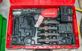 Rothenberger 14.4v press tool c/w 4 jaws, battery charger and carry case A838731