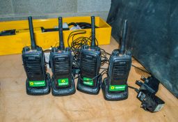 4 - Hytera 2-way radios c/w chargers A730049, A773129, A731200, A730048