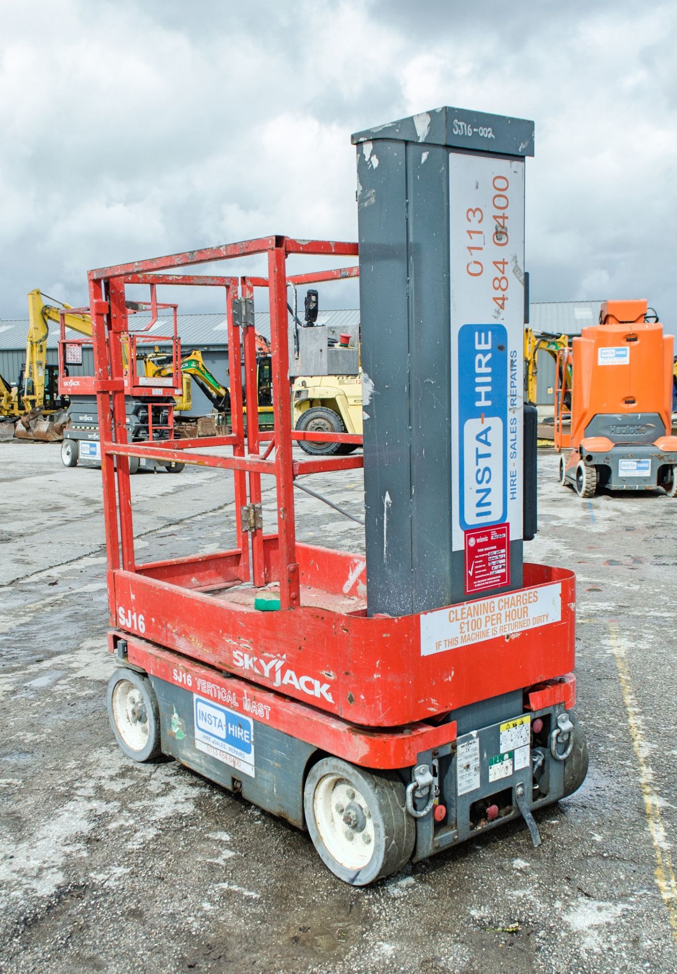 Skyjack SJ16 battery electric vertical mast access platform Year: 2013 S/N: 74003480 Recorded Hours: - Image 4 of 7