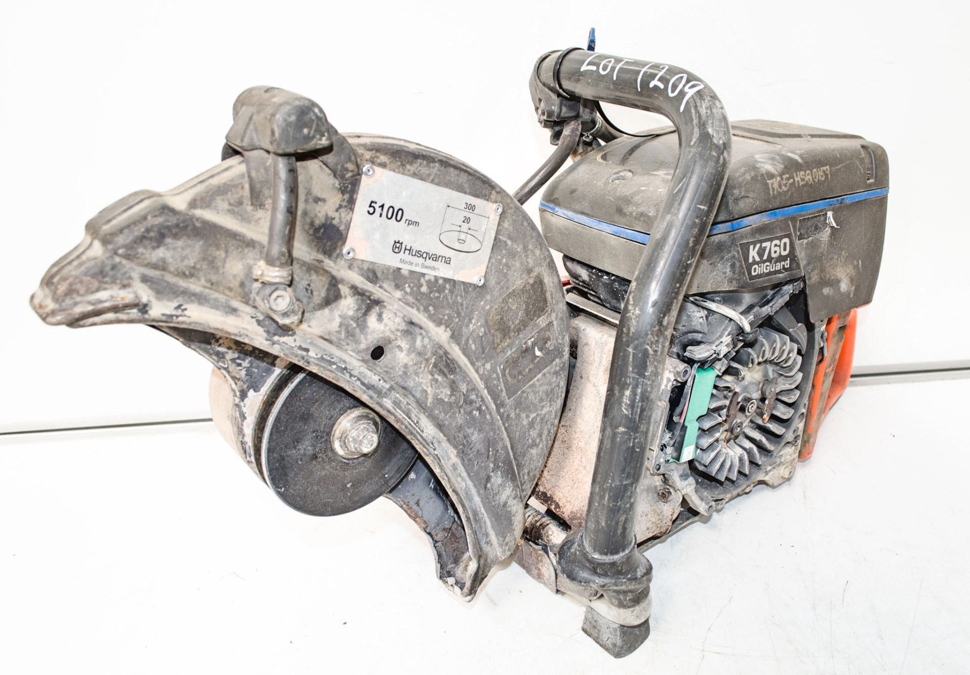 Husqvarna K760 petrol driven cut off saw ** Pull cord assembly and cover missing ** 1705HSQ0159