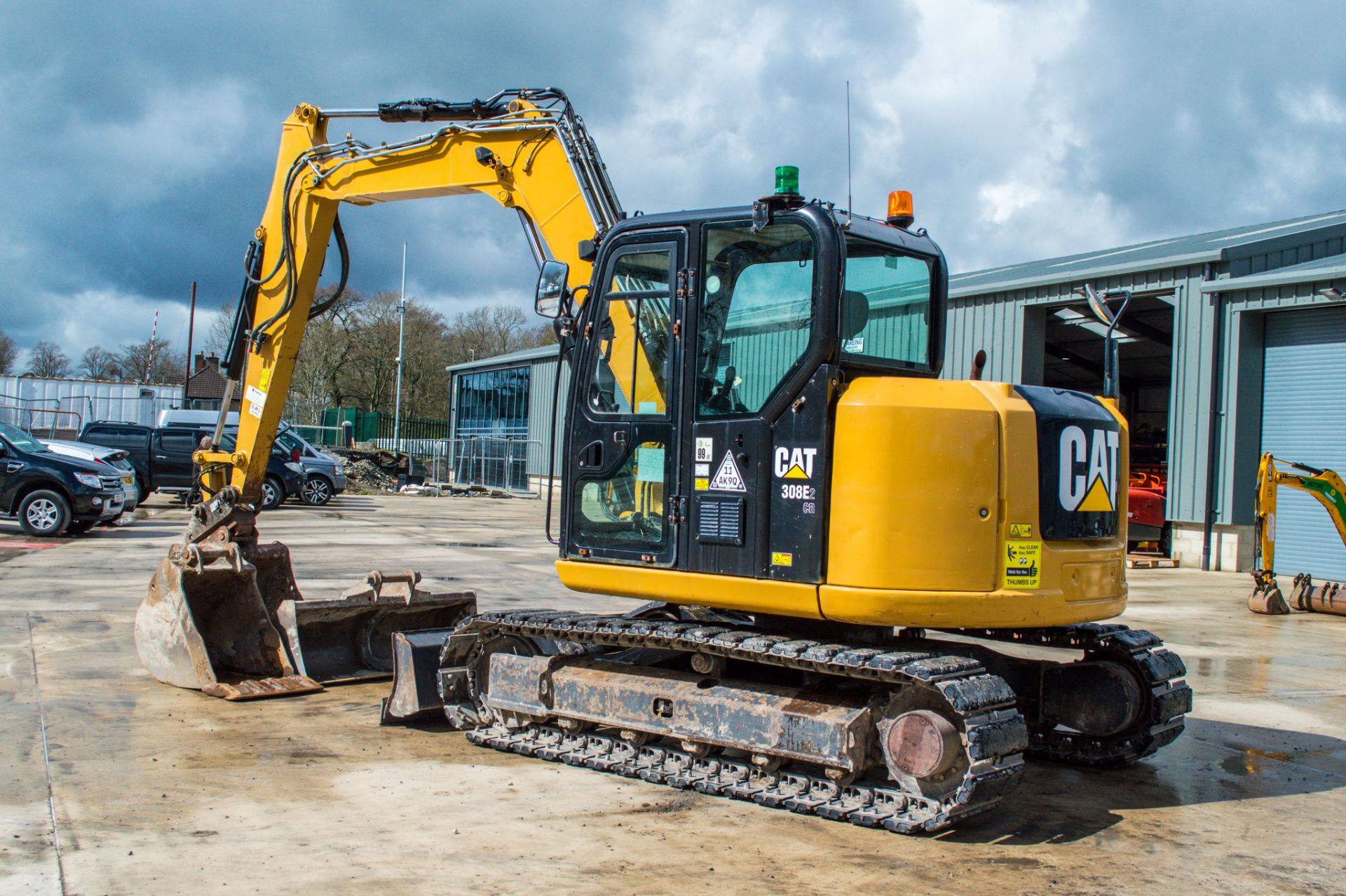 Caterpillar 308E2 CR 8 tonne rubber pad steel tracked excavator Year: 2014 S/N: FJX01728 Recorded - Image 4 of 23