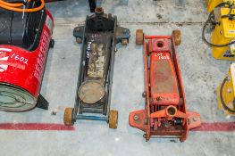 2 - hydraulic trolley jacks ** Both with no handles and 1 with no plate LF024149, LF02V217