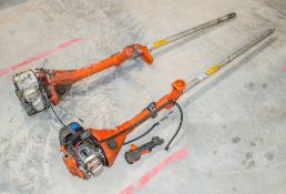 2 - Husqvarna petrol driven strimmers for spares 15070829, 18080842