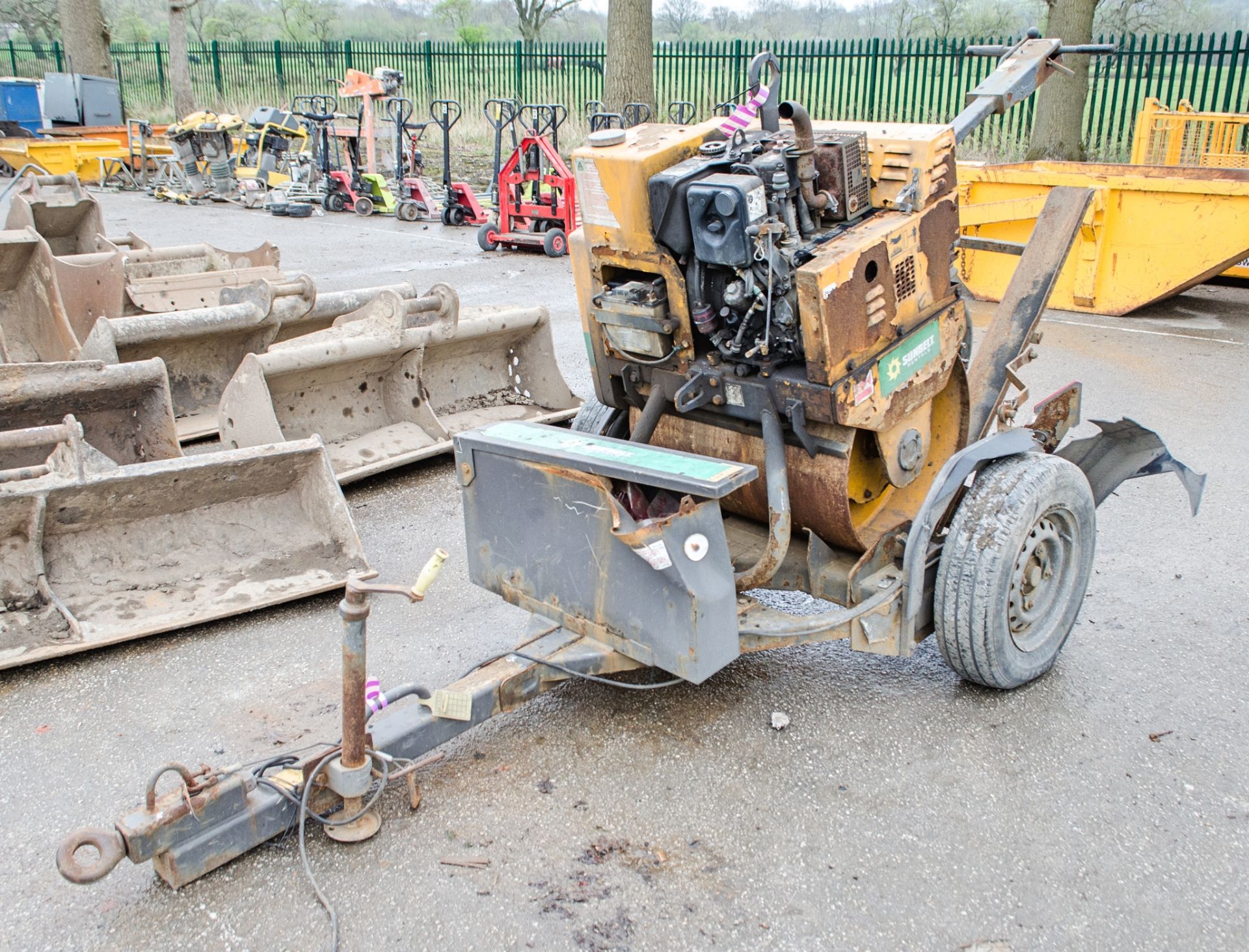 Terex MBR71 diesel driven single drum pedestrian roller/breaker c/w trailer A733875/A852056