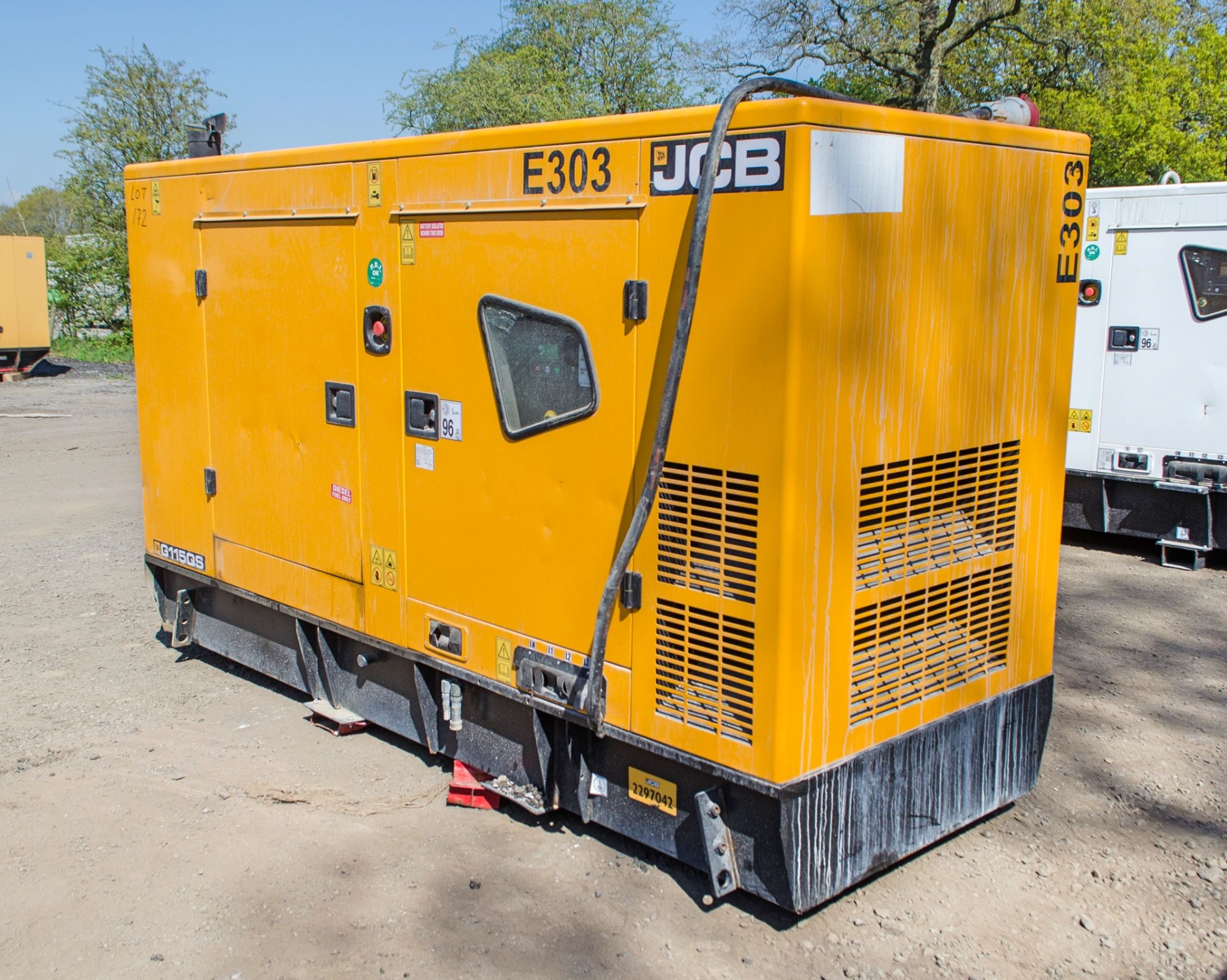 JCB G115QS 105 kva diesel driven generator Year: 2021 S/N: HARMA20ALM2297042 Recorded Hours: 910 - Image 2 of 9