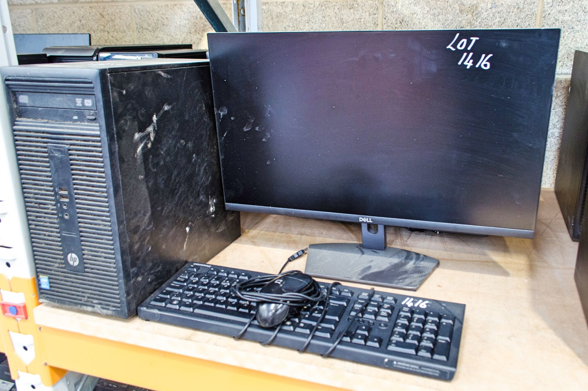 Hewlett Packard desktop computer c/w flat screen monitor, keyboard and mouse ** Hard drive