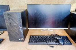 Hewlett Packard desktop computer c/w flat screen monitor, keyboard and mouse ** Hard drive