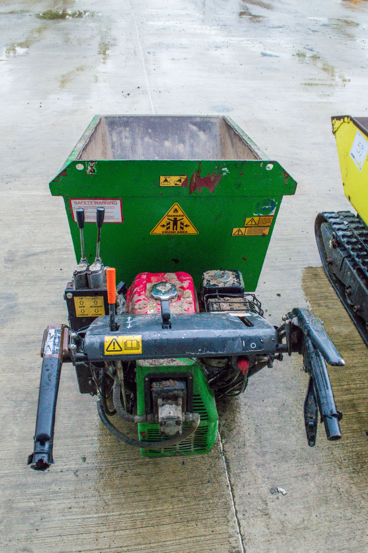 TD500 petrol driven walk behind hi tip rubber tracked dumper A699734 - Image 6 of 16