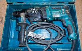 Makita HR2610 110v SDS rotary hammer drill c/w carry case ** Plug cut off ** 03301751