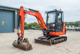 Kubota KX61-3 2.6 tonne rubber tracked excavator Year: 2014 S/N: 80677 Recorded Hours: 3027 piped,