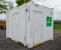 12 ft x 8 ft steel jack leg 2 + 1 toilet site unit Comprising of: Gents toilet (2 - urinals, 2 -