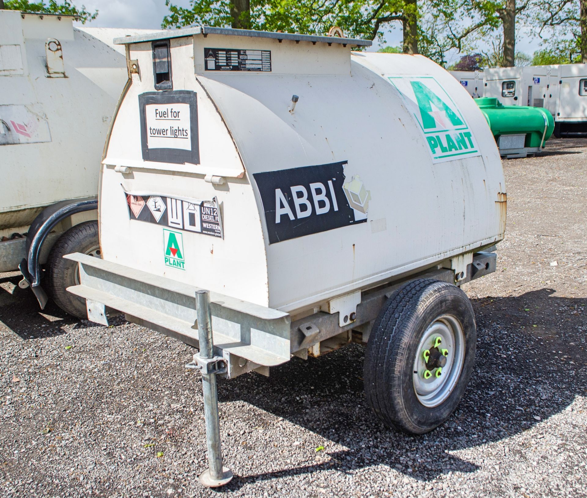 Western Abbi 950 litre site tow bunded fuel bowser c/w 12v pump, delivery hose and trigger nozzle - Image 2 of 4