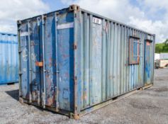 20 ft x 8 ft steel shipping container c/w side door & window SC597