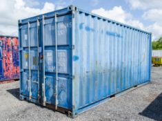 20 ft x 8 ft steel shipping container c/w wood stock as photographed
