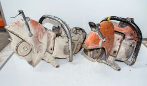 2 - Stihl TS410 petrol driven cut off saws ** Both with parts missing ** A856214, A808986