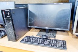 Lenovo desktop computer c/w flat screen monitor, keyboard and mouse hard drive removed **