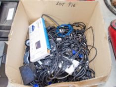 Box of various computer cables etc.