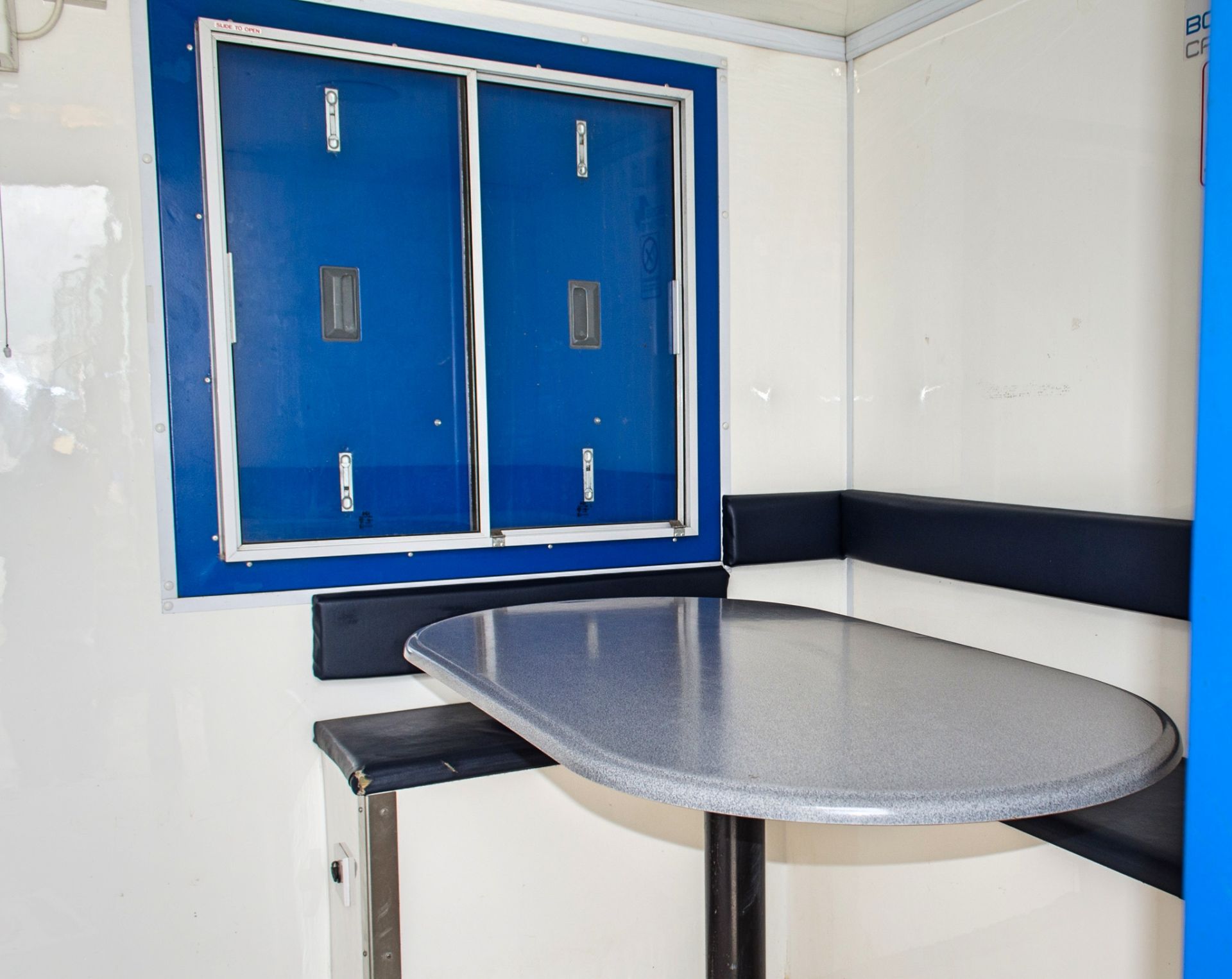 Boss Cabins 12 ft x 8 ft steel anti vandal mobile welfare site unit Comprising of: Canteen area, - Image 7 of 12