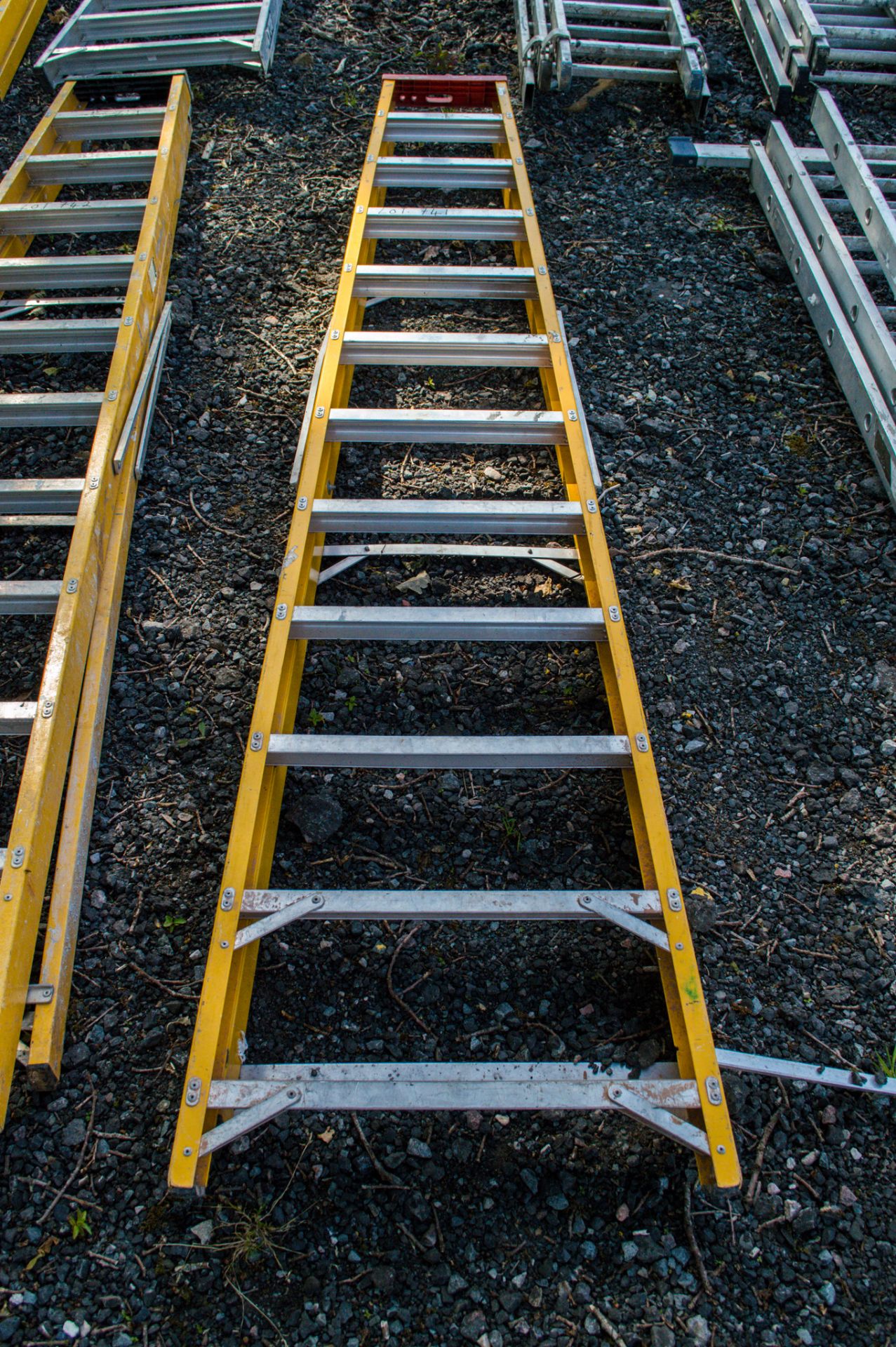 12 tread glass fibre framed step ladder ** Damaged ** LL-2148