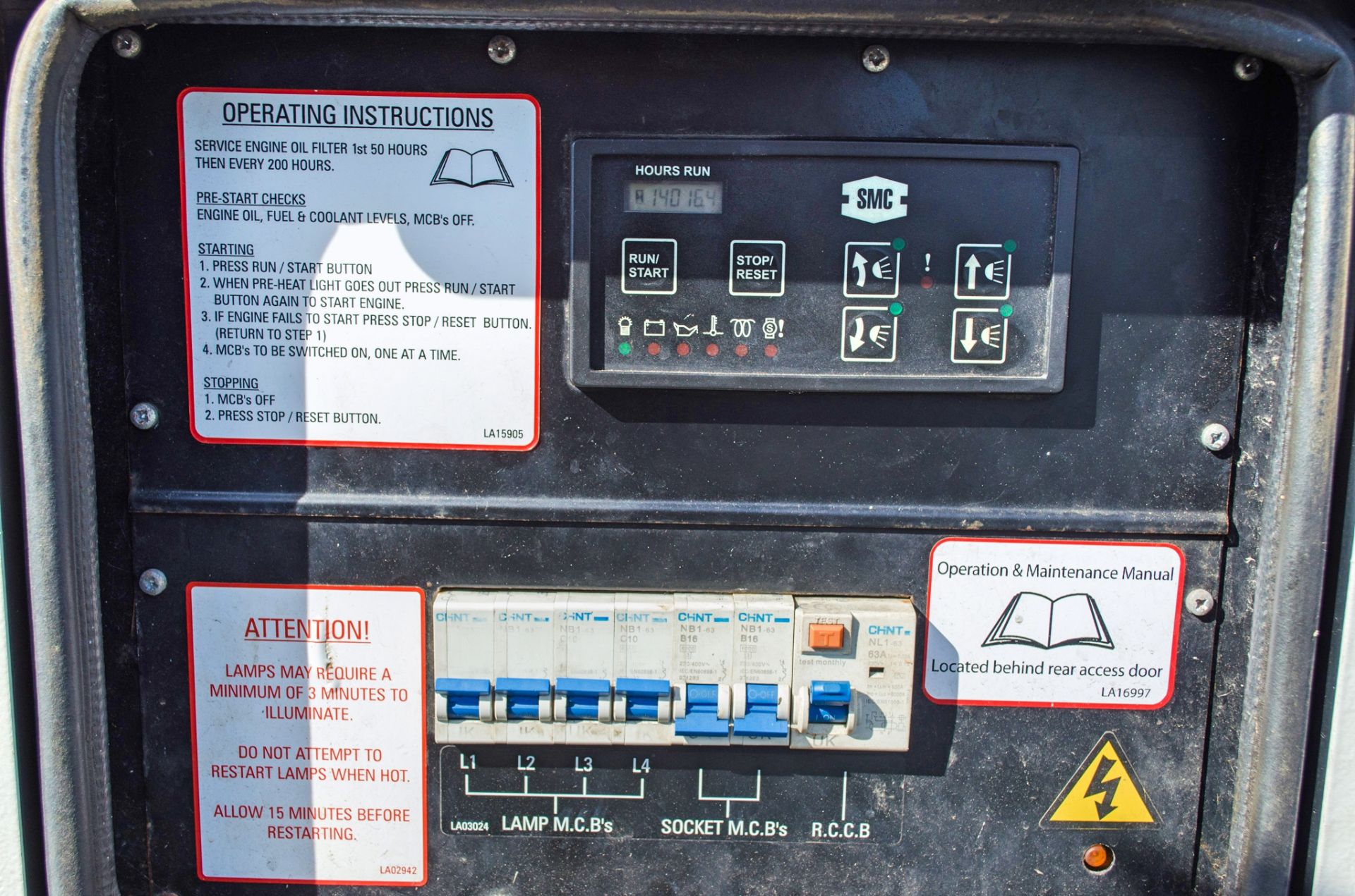 SMC TL90 diesel driven mobile lighting tower Year: 2012 S/N: T90129355 Recorded Hours: 14016 - Image 6 of 7