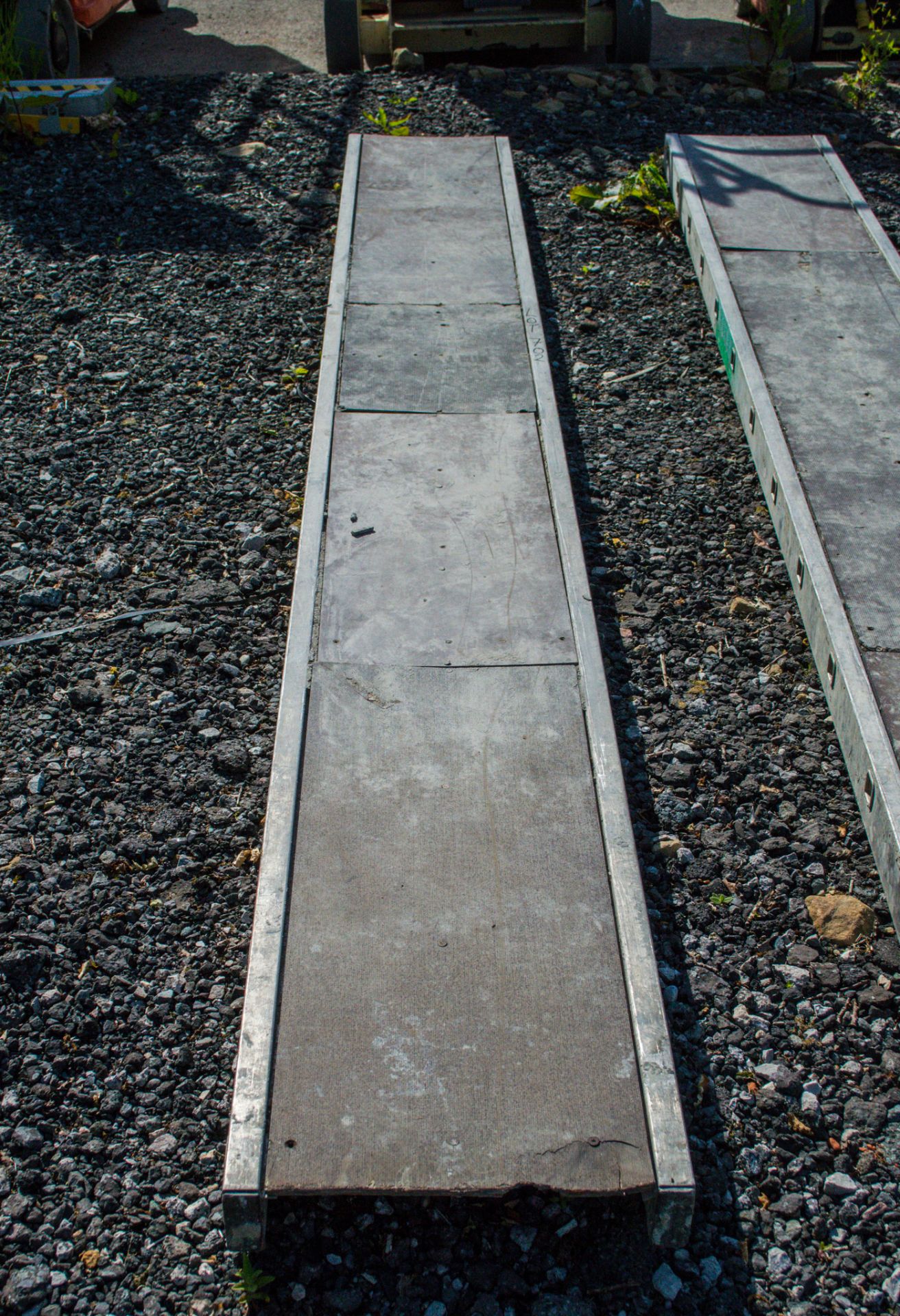 Aluminium staging board approximately 12ft long