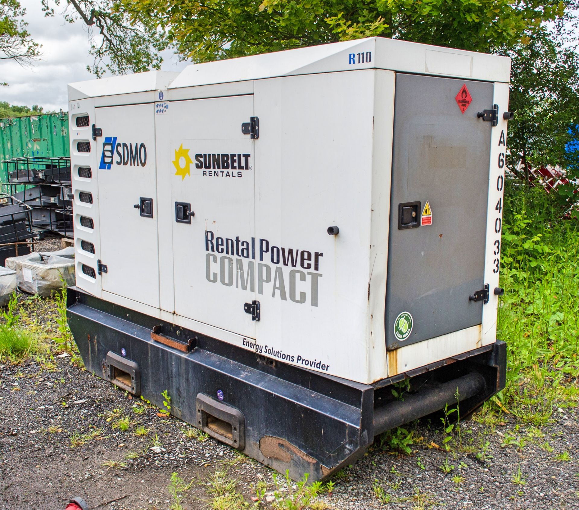 SDMO R110 110 kva diesel driven generator Recorded Hours: 14409 A604033 - Image 2 of 9