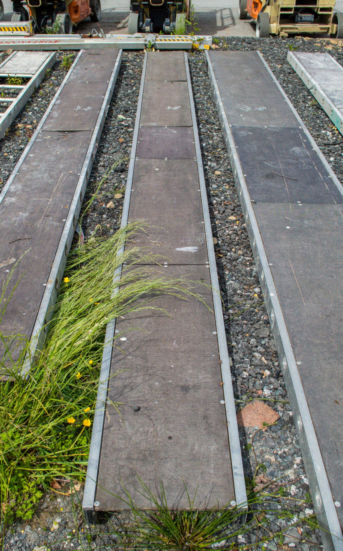 Aluminium staging board approximately 18ft long