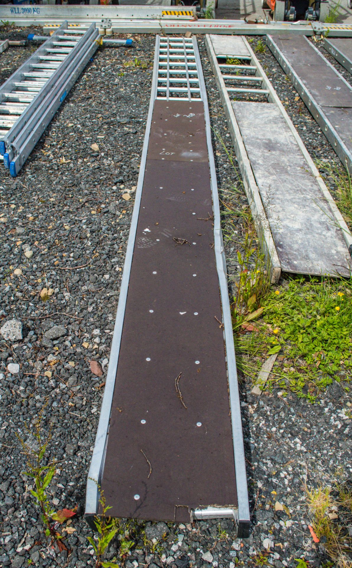 Aluminium staging board approximately 20ft long