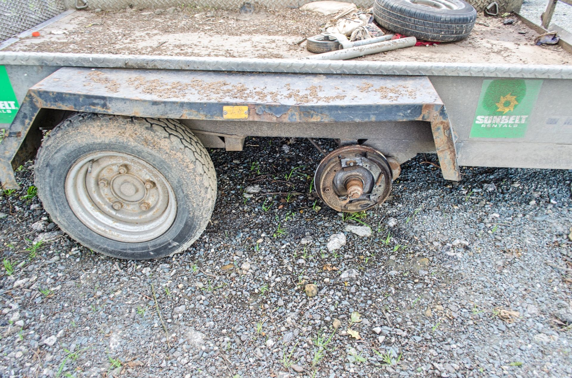 Indespension 10ft by 8ft tandem axle plant trailer S/N: 124814 ** Drum missing and wheel off ** - Image 5 of 5