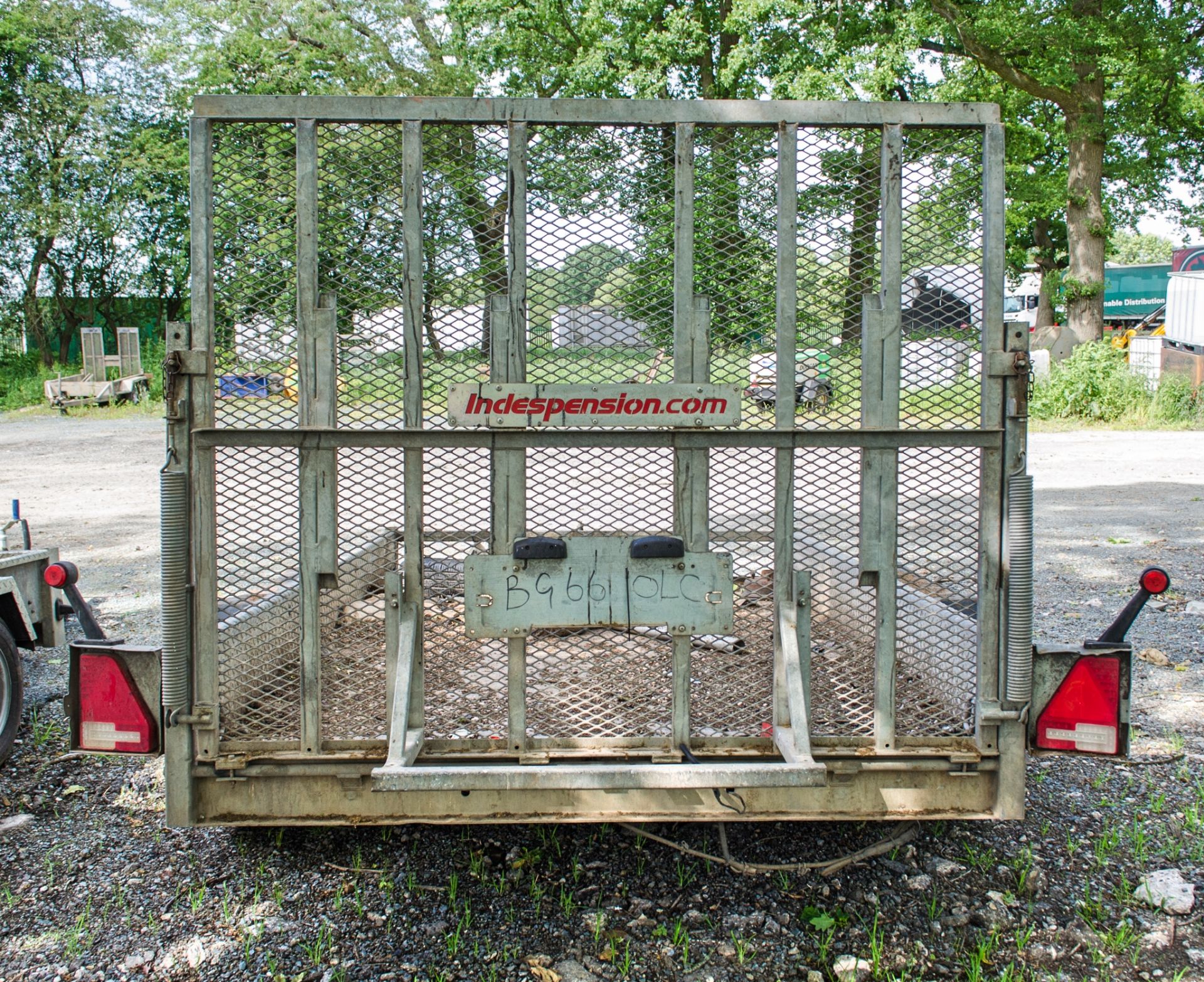 Indespension 10ft by 8ft tandem axle plant trailer S/N: 124814 ** Drum missing and wheel off ** - Image 4 of 5