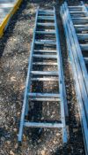 2 stage extending aluminium ladder 18086300