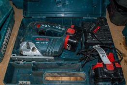 Bosch GST 14.4v cordless jigsaw c/w 2 batteries, charger and carry case 02770174