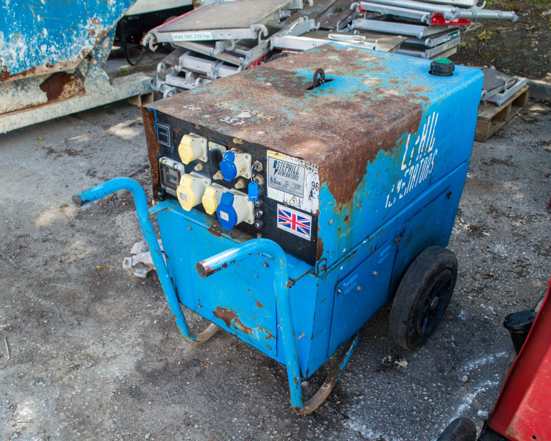 Stephill 6 kva diesel driven generator Recorded hours: 4482 1306-0541R