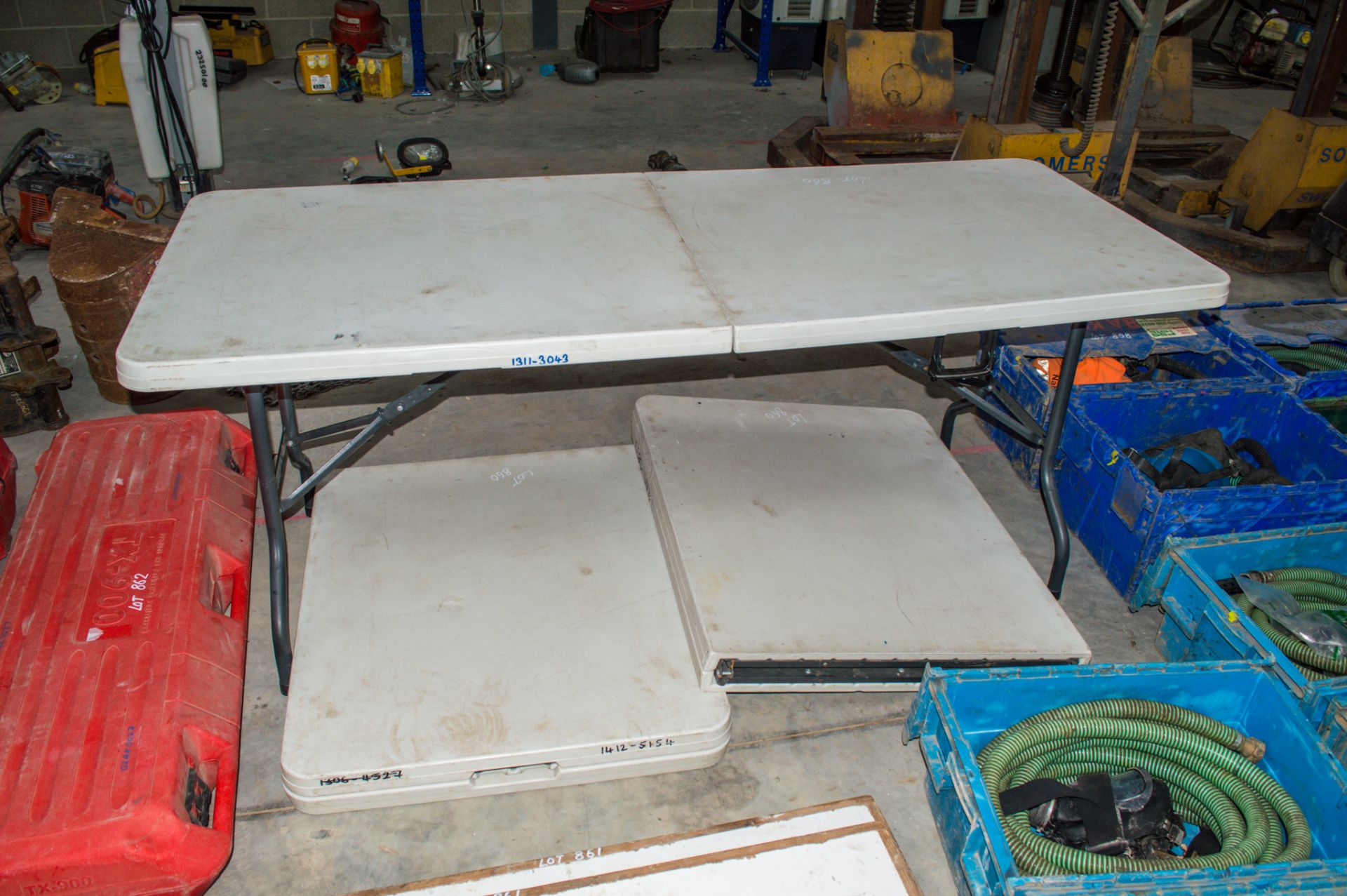 3 - plastic collapsible tables