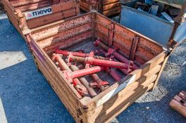 Meva steel stillage and contents of approximately 10 trench box props