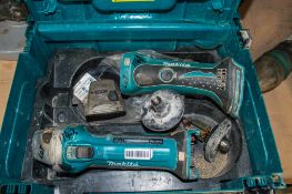 2 - Makita cordless angle grinders c/w carry case ** Both for spares **