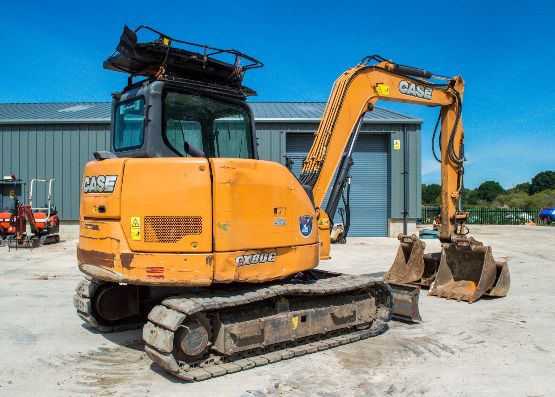 Case CX80C 9 tonne rubber pads reduced tail swing excavator Year: 2015 S/N: 1352 Recorded hours: - Image 4 of 23