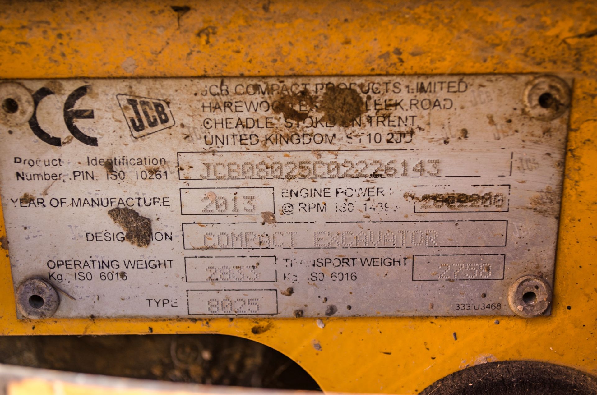 JCB 8025 ZTS 2.5 tonne zero tail swing rubber tracked mini excavator Year: 2013 S/N: 2226143 - Bild 19 aus 19